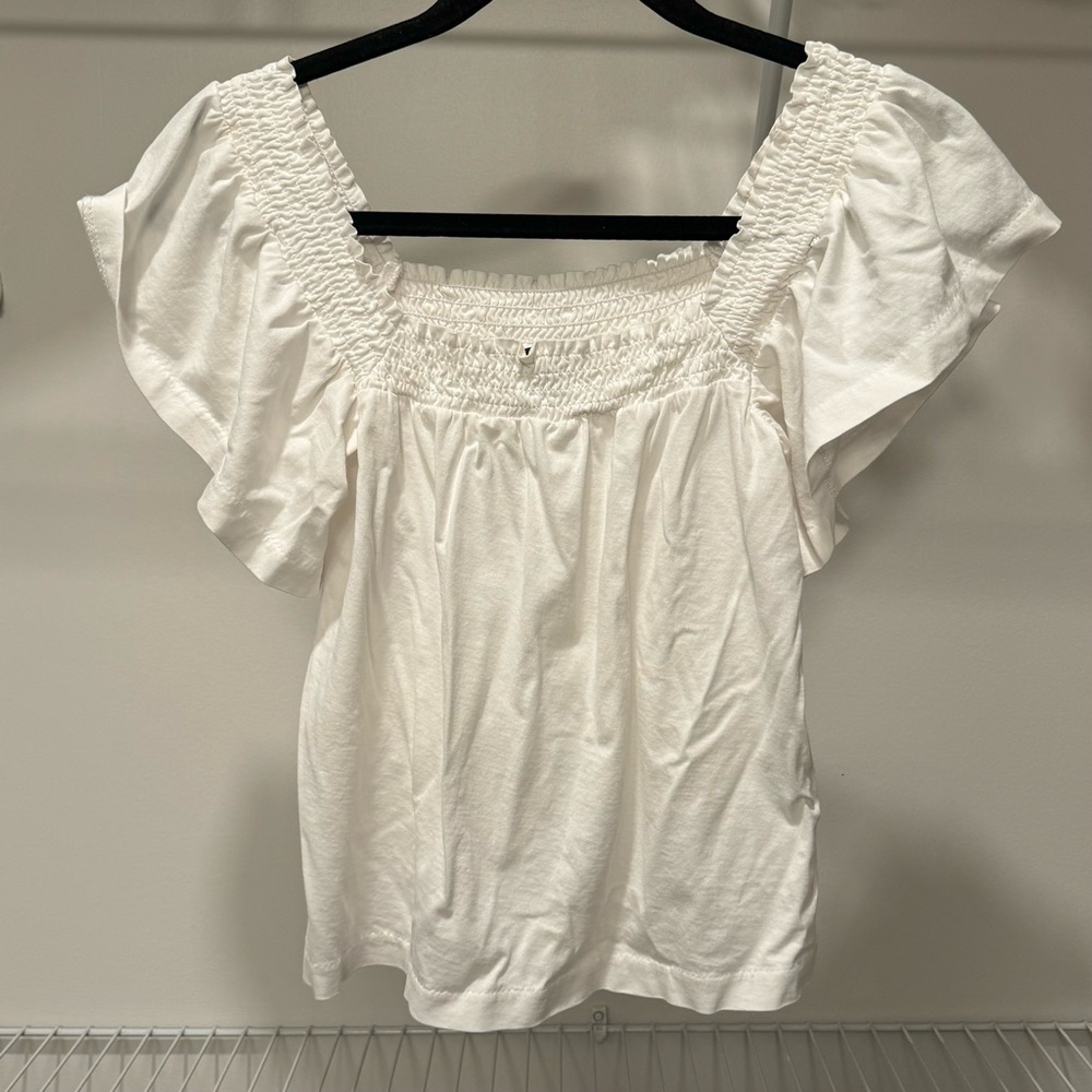 J.Crew XXS White Square Neck Blouse Gently used